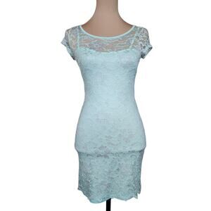 Almost Famous Small Mint Lace Bodycon Mini Dress